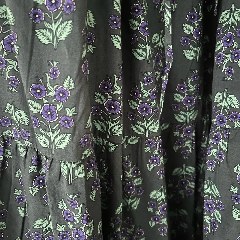 Floral Sleeveless Dress - Blue/green and Purple - Picture 3 of 4